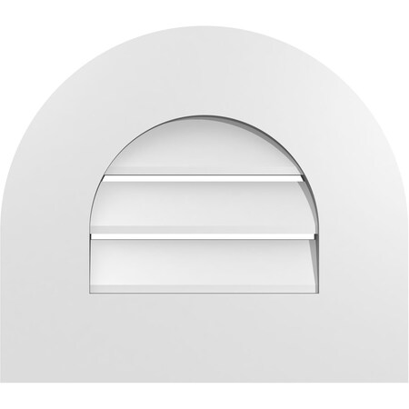 Ekena Millwork Round Top Surface Mount PVC Gable Vent: Functional, w/ 3-1/2"W x 1"P Standard Frame, 16"W x 14"H GVPRT16X1401SF